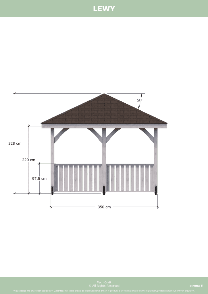 Altana czterospadowa 3,5x3,5m Projekt DIY