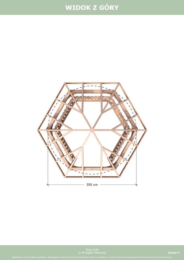 Altana ogrodowa drewniana sześciokątna 3,5m