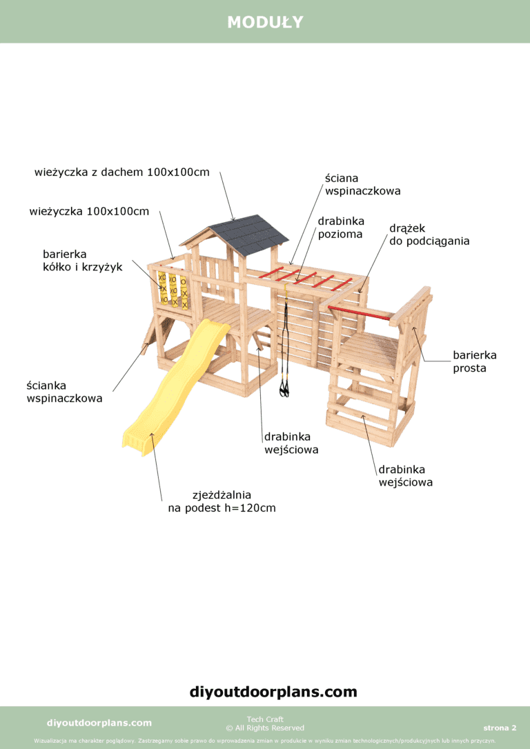 Plac Zabaw drewniany, Małpi Gaj, Siłownia Zewnętrzna FIT-SET 4