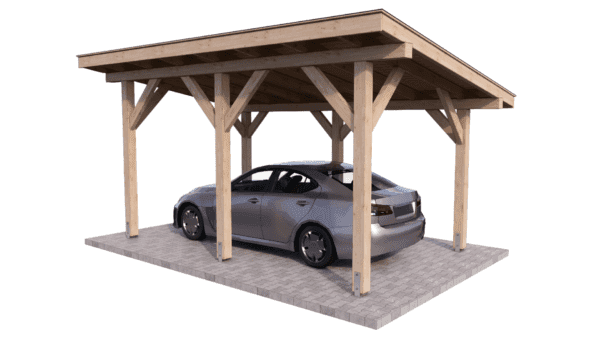 Carport wiata garażowa drewniana zadaszenie 5x3 wolnostojąca