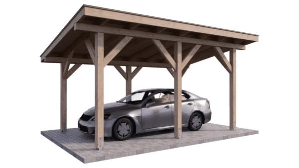 Carport wiata garażowa drewniana zadaszenie 5x3 wolnostojąca