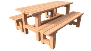 Stół z ławkami, meble ogrodowe drewniane MO-3