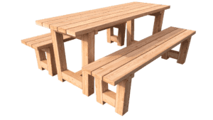 Stół z ławkami, meble ogrodowe drewniane MO-5