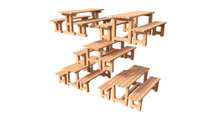 Zestaw 5 projektów – Stół z ławkami, meble ogrodowe drewniane