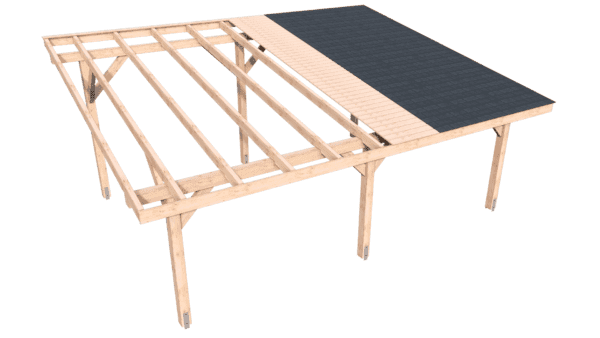 Carport wiata garażowa drewniana zadaszenie 7x5 wolnostojąca